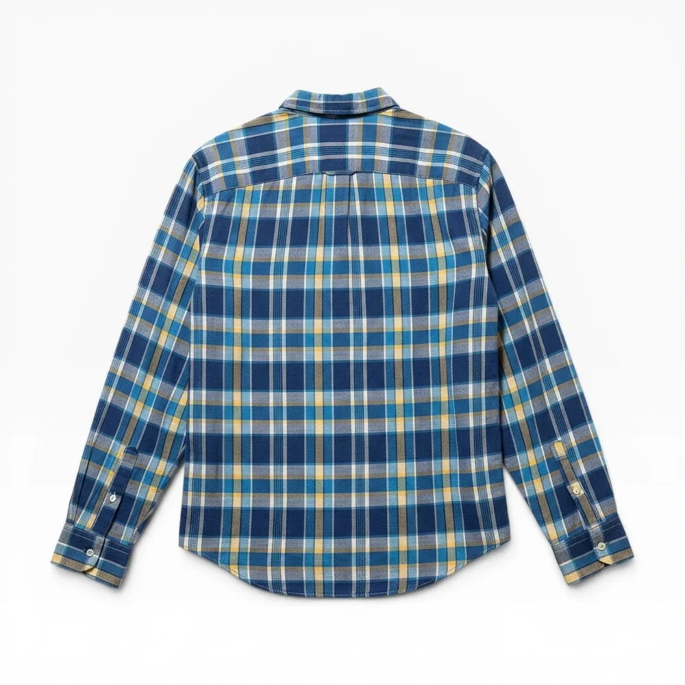 American Eagle Plaid Shirt Mens M Blue Yellow Excellent Seriously Soft Flannel